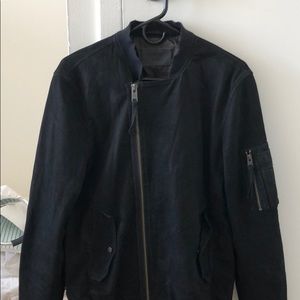 All Saints Men’s Black Suede Jacket. Medium.